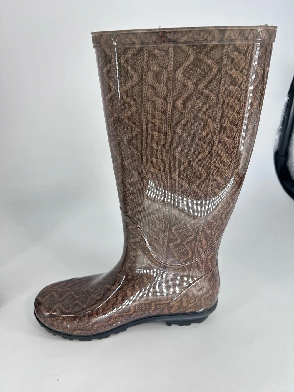 UGG Women's Cable Knit Tall Rain Boots Size 6